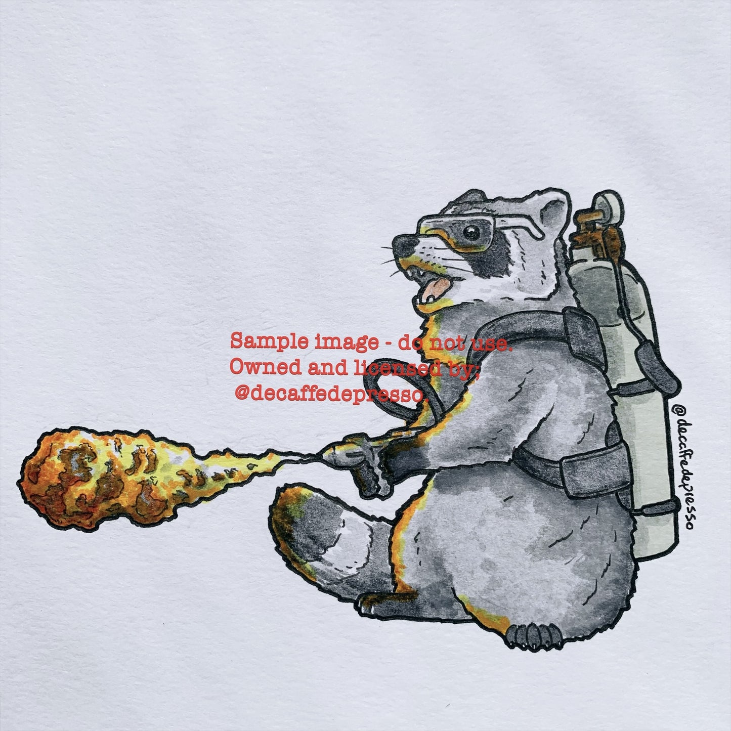 Flamethrower raccoon