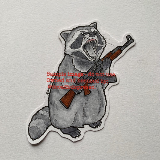 AK-47 military raccoon