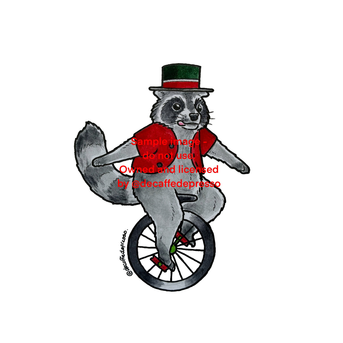 Circus raccoon (unicycle)