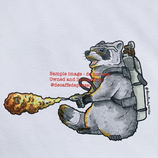 Flamethrower raccoon
