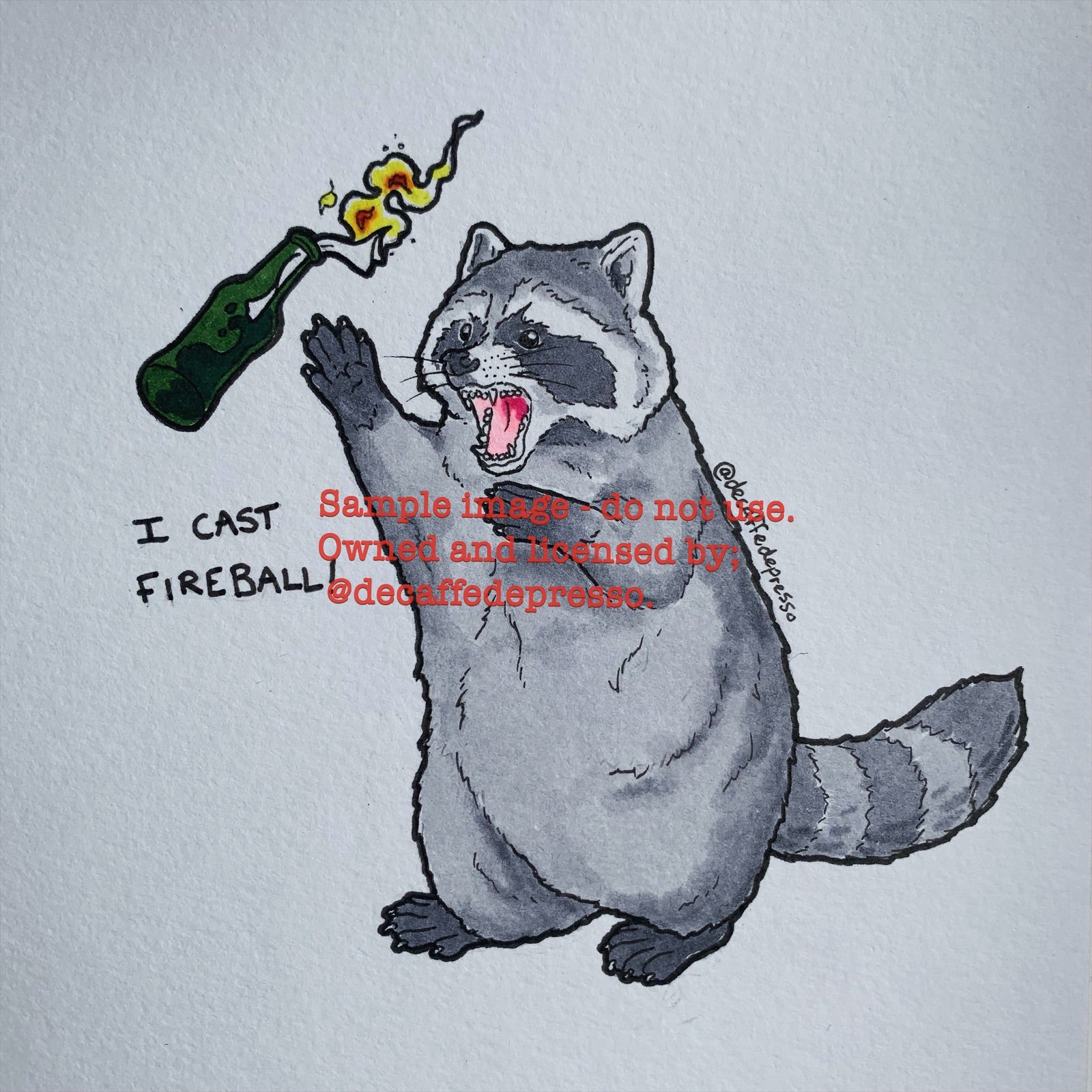 Fireball raccoon (Molotov) – Decaffedepresso
