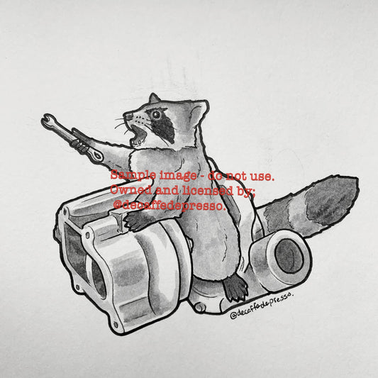 Auto mechanic raccoon