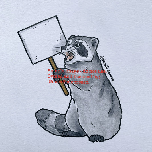 Pride raccoon (sign)