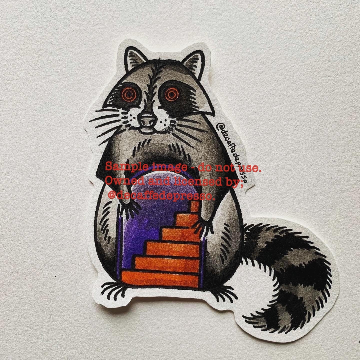 Surrealism raccoon (traditional)